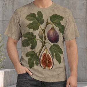 Botanical Fig Branch for Garden Walks and Weekend Style for Nature Lovers All-over Print Unisex T-shirt