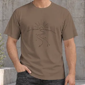 Sunrise Over Winding Path for Relaxed Outdoor Days and Everyday Casual Wear Unisex All-over Print Unisex T-shirt