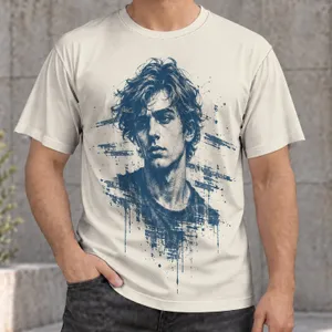 Blue Distressed Male Portrait for Everyday Streetwear and Relaxed Weekend Wear All-over Print Unisex T-shirt