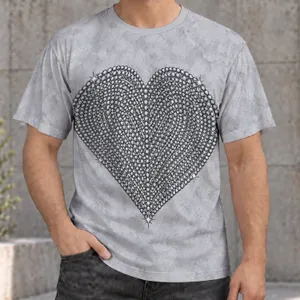 Silver Rhinestone Heart Sparkle for Casual Date Nights and Everyday Style Lovers All-over Print Unisex T-shirt
