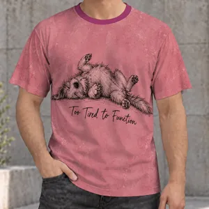 Sleepy Belly-Up Dog Humor for Relaxed Everyday Wear and Dog Lover Gifts All-over Print Unisex T-shirt