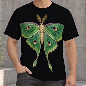 Emerald Green Moth Nature Gift for Insect Lovers and Everyday Casual Wear Adults All-over Print Unisex T-shirt