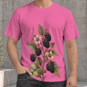 Blackberry Botanical Branch for Casual Garden Days and Nature Lovers of All Ages All-over Print Unisex T-shirt