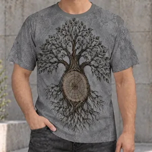 Tree Of Life Spiral Roots for Mindful Outdoor Adventures and Nature Lovers All-over Print Unisex T-shirt