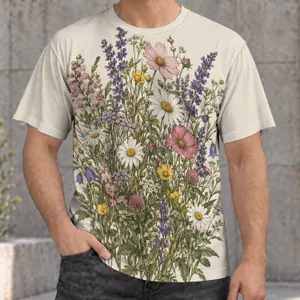 Wildflower Meadow Blooms for Garden Walks and Everyday Style for Nature Loving Adults All-over Print Unisex T-shirt