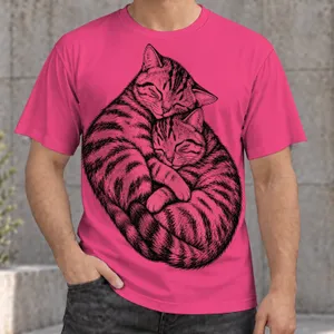 Sleeping Tabby Cats Cuddling Together For Cozy Everyday Wear And Relaxed Cat Lover Style All-over Print Unisex T-shirt