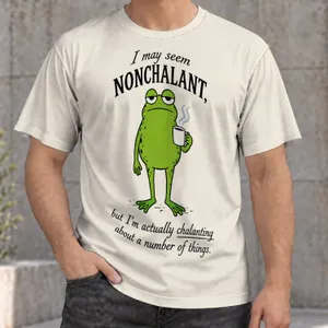 Nonchalant Frog With Coffee for Dry Humor Lovers and Casual Everyday Style All-over Print Unisex T-shirt