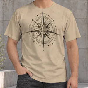 Vintage Compass Rose for Hiking Adventures and Outdoor Exploration Unisex Everyday Style All-over Print Unisex T-shirt