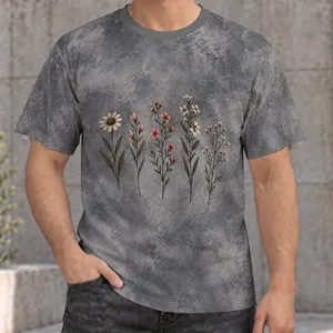 Delicate Wildflower Sprigs for Relaxed Summer Days and Nature Loving Women Friends All-over Print Unisex T-shirt