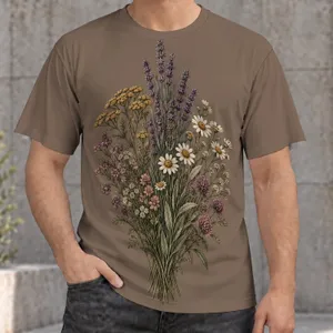 Vintage Botanical Herb Bouquet for Nature Lovers and Garden Enthusiasts Gift All-over Print Unisex T-shirt