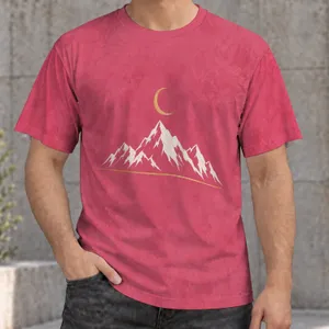 Crescent Moon Mountain Peaks for Casual Outdoor Adventures and Everyday Wear All-over Print Unisex T-shirt
