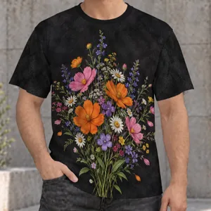 Colorful Wildflower Bouquet for Everyday Nature Lovers, Garden Days and Outdoor Escapes All-over Print Unisex T-shirt