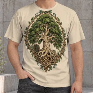 Ancient Tree of Life Emblem for Nature Lovers and Everyday Outdoor Adventures Wear All-over Print Unisex T-shirt