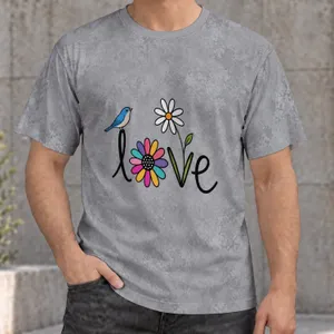 Colorful Love Flowers for Casual Everyday Wear and Cheerful Unisex Gift Giving All-over Print Unisex T-shirt