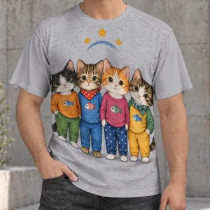 Four Cute Cats in Colorful Pajamas for Cozy Everyday Style and Cat Lover Gifts for Teens All-over Print Unisex T-shirt