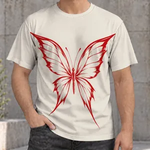 Red Butterfly Motif for Casual Everyday Style and Outdoor Adventures, Gift for All All-over Print Unisex T-shirt