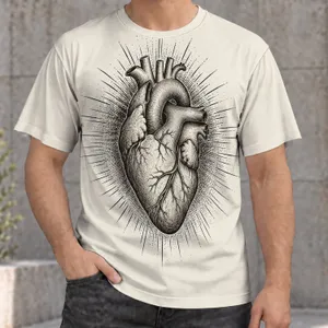Anatomical Heart with Radiating Rays for Everyday Alternative Style and Art Lovers All-over Print Unisex T-shirt