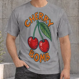 Cherry Pair Retro Fruit Motif for Casual Everyday Style and Weekend Music Fans Gift All-over Print Unisex T-shirt