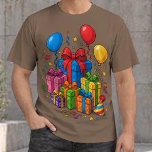 Colorful Birthday Balloons and Gift Boxes for Party Celebrations and Teens All-over Print Unisex T-shirt