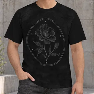 Minimalist Floral Circle Art for Everyday Casual Style and Thoughtful Gifting All-over Print Unisex T-shirt