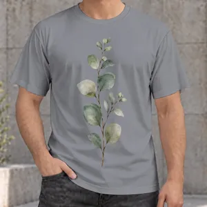 Eucalyptus Leaf Botanical Art for Calm Everyday Style and Nature-Loving Adult Wear All-over Print Unisex T-shirt