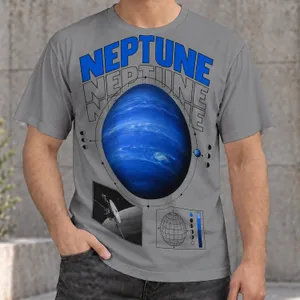 Neptune Planet Science Aesthetic for Stargazing and Casual Everyday Wear Unisex All-over Print Unisex T-shirt