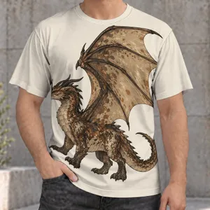 Mottled Brown Dragon for Everyday Fantasy Fans, Casual Days and Outdoor Adventures All-over Print Unisex T-shirt