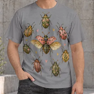 Watercolor Beetle Cluster for Everyday Nature Lovers and Casual Outdoor Adventures All-over Print Unisex T-shirt