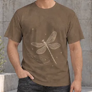 Ivory Dragonfly Over Rippling Water for Relaxed Nature-Inspired Everyday Outdoor Style All-over Print Unisex T-shirt
