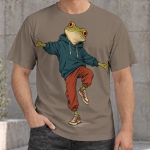 Dancing Frog Streetwear Style for Casual Everyday Wear, Teens and Nature Lovers All-over Print Unisex T-shirt