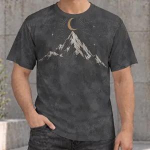 Crescent Moon Mountain Peaks for Stargazing, Outdoor Adventure, and Hiking Lovers All-over Print Unisex T-shirt