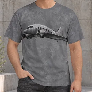 Vintage Twin Engine Airplane for Everyday Casual Wear and Aviation Enthusiasts All-over Print Unisex T-shirt