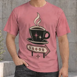Steaming Coffee Cup Sign for Cozy Cafe Days and Everyday Casual Style for Coffee Lovers All-over Print Unisex T-shirt