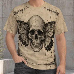 Butterfly Skull Motif for Alternative Streetwear, Dark Art Fans and Everyday Style All-over Print Unisex T-shirt