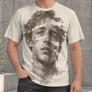 Fragmented Classical Male Face for Everyday Streetwear and Creative Casual Outings All-over Print Unisex T-shirt