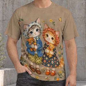 Storybook Cats With Floral Details For Cozy Everyday Wear And Gift Giving All-over Print Unisex T-shirt