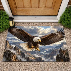 Bald Eagle Over Canyon for a Bold Nature-Inspired Entryway and Outdoor Living Style Doormat