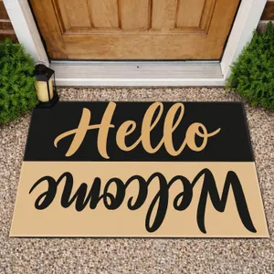 Hello Welcome Two-Tone Entryway Greetings for Warm Homecomings and Housewarming Gifts Doormat