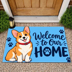 Corgi Welcome Home Entryway Accent for Pet Lovers and Cheerful Everyday Home Style Doormat
