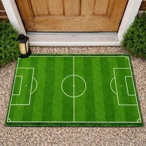 Soccer Field Green Turf for Game Day Gatherings and Sports-Loving Families at Home Doormat