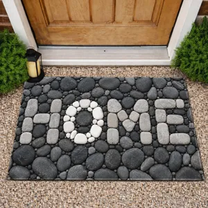 Charcoal Pebble HOME Entryway Accent for Cozy Modern Homes and Nature Inspired Interiors Doormat