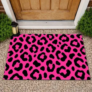 Hot Pink Leopard Spots for Bold Maximalist Entryway Style and Animal Lover Gifts Doormat