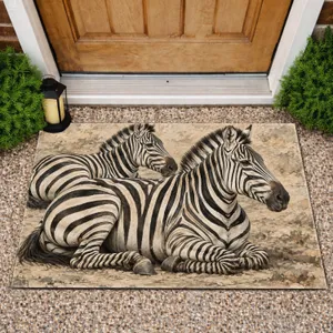 Resting Zebras for Wildlife-Inspired Home Living and Nature-Loving Animal Enthusiasts Doormat