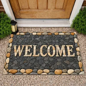 Pebble Mosaic Welcome Stones for a Warm Nature-Inspired Entryway and Rustic Home Style Doormat