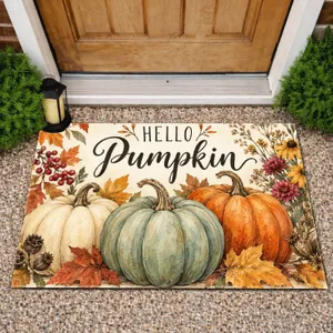 Watercolor Pumpkin Harvest for Cozy Autumn Entryways and Seasonal Home Styling Doormat