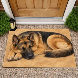 Sleeping German Shepherd Dog Portrait for Cozy Pet-Loving Homes and Welcoming Entryways Doormat