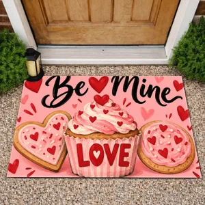 Valentine Heart Desserts With Cupcakes And Cookies For Sweet Romantic Home Decor Doormat