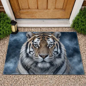 Majestic Tiger Portrait For Wildlife Lovers And Nature Inspired Entryway Style Doormat