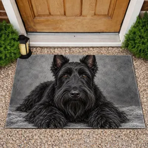 Scottish Terrier Portrait for Dog Lovers and Cozy Pet-Friendly Homes Doormat