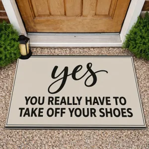 Playful Shoe Reminder Lettering for a Welcoming Entryway and Tidy Home Lifestyle Doormat